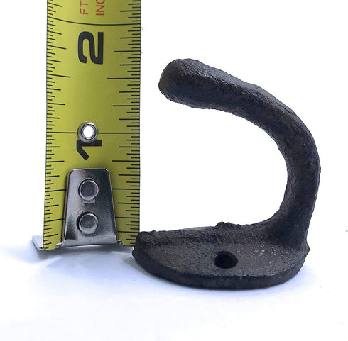 Rustic Cast Iron Coat Robe Door Hooks Set of 6